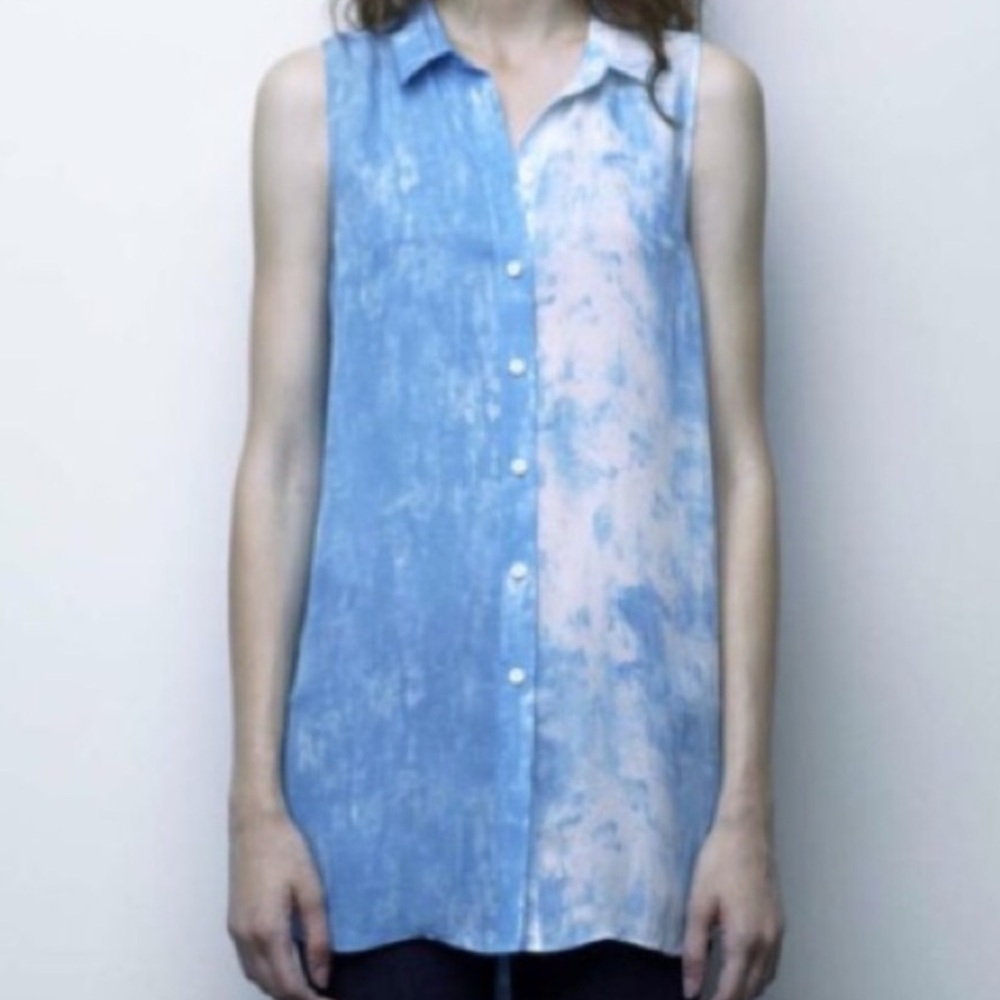 silk button down tunic